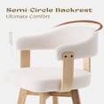 thumbnail image 5 of Joyyskill Swivel Bar Stools Set of 6, 26” Wood Counter Height Barstools with Curved Back, Mid Century Modern Boucle Upholstered Bar Chairs, Natural Oak/White, 5 of 6