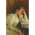 thumbnail image 2 of Ilya Efimovich Repin 11x14 Gold Ornate Wood Frame and Double Matted Museum Art Print Titled - Portrait of a Neapolitan Girl (1894), 2 of 4