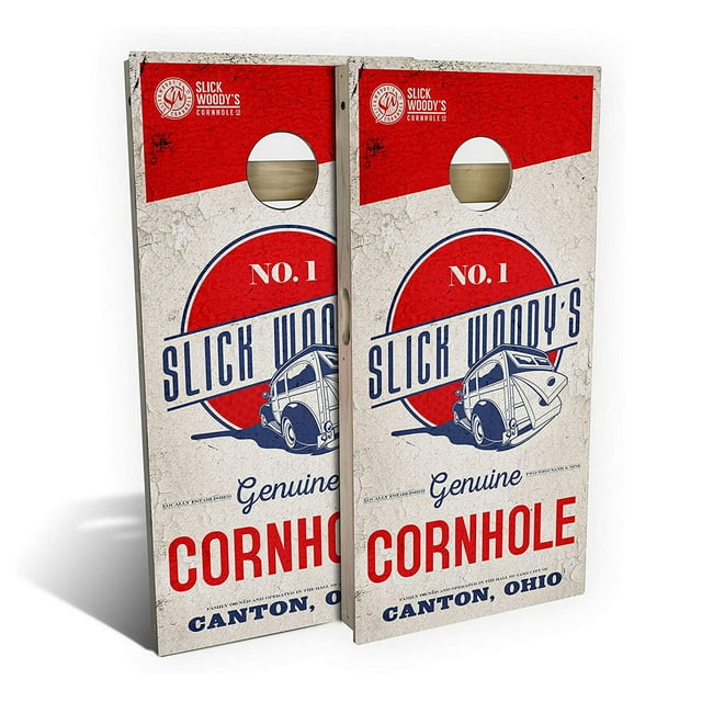 Slick Woody's Regulation Cornhole Board Bean Bag Throw Game Ensemble, Americana