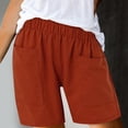 thumbnail image 2 of Charmgo Womens Shorts Clearance, Womens Cotton High Elastic Waist Pleated Ruffle Cute Shorts Beach Flowy Casual Shorts High Waist Drawstring Running Shorts for Women, Capri Pants for Women Orange, 2 of 6