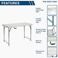 thumbnail image 5 of Techni Home 4 ft Adjustable Height Granite White Folding Table with Easy-Carry Handle RTA-04FLT-WHT, 5 of 19