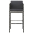 thumbnail image 2 of vidaXL 5 Piece Garden Bar Set with Cushions Poly Rattan Grey, 2 of 5
