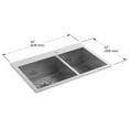 thumbnail image 2 of Kohler 3823-1-NA 33 in. Top Undermount Double Bowl Kitchen Sink - Stainless Steel, 2 of 6