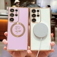 thumbnail image 2 of for Samsung Galaxy S23 Ultra Magnetic Case Compatible with MagSafe Cute Rose Flower Case Luxury Plating Camera Lens Cover Shockproof Soft Bumper S23 Ultra Case 6.8" for Women Men (White), 2 of 12