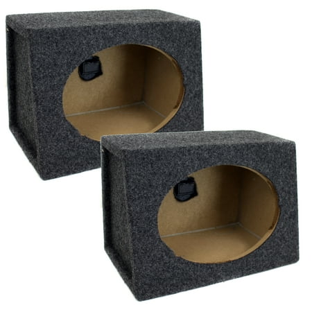 2 Inch X 12 Inch Speaker - QPower Angled Style 6 x 9 Inch Car Audio Speaker Box Enclosures, 2 Speakers
