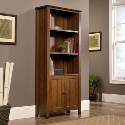 Sauder Carson Forge Library with Doors, Washington Cherry