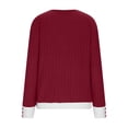 thumbnail image 6 of Sexlip Womens Contrast Trim Sweater V Neck Design Warm Fabric Relaxed Silhouette for Fall Outings Red XL, 6 of 7