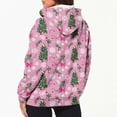 thumbnail image 3 of VERUGU Womens Jackets Casual Fall Winter Fashion Zipper Christmas Printed Coat Long Sleeve Drawstring Hooded Sweatshirt Hot Pink M, 3 of 6
