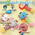 thumbnail image 6 of KABOER 3 Pcs Baby Soft Rattles Toys, Baby Sensory Rattle Toys, Plush Animal Rattle Toys, Infant Squeak Sound Sensory Toys for 0-6 Months Newborn, 6 of 7