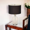 thumbnail image 5 of HomeRoots 528686 27 in. Glass LED Table Lamp with Drum Shade, Clear & Gray, 5 of 5