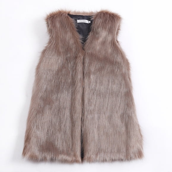 Gilet long imitation Renard d'Hiver de Commerce Extérieur Gilet Chaud Manteau pour Femmes direct