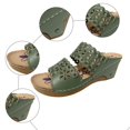 thumbnail image 3 of Dakaela Women's Platform Wedge Sandals Peep Toe High Heel Summer Slides Casual Slip on Shoes Green 7, 3 of 5