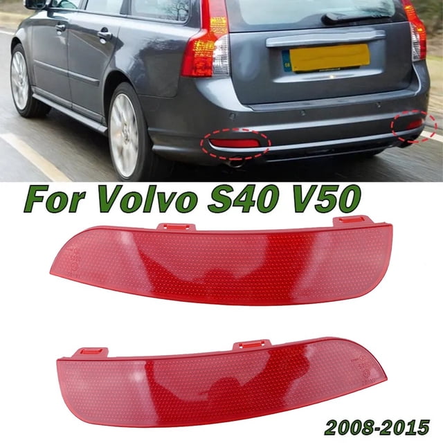Car Rear Bumper Reflector Lens 30763345 30763346 For Volvo S40 V50 2008-2015