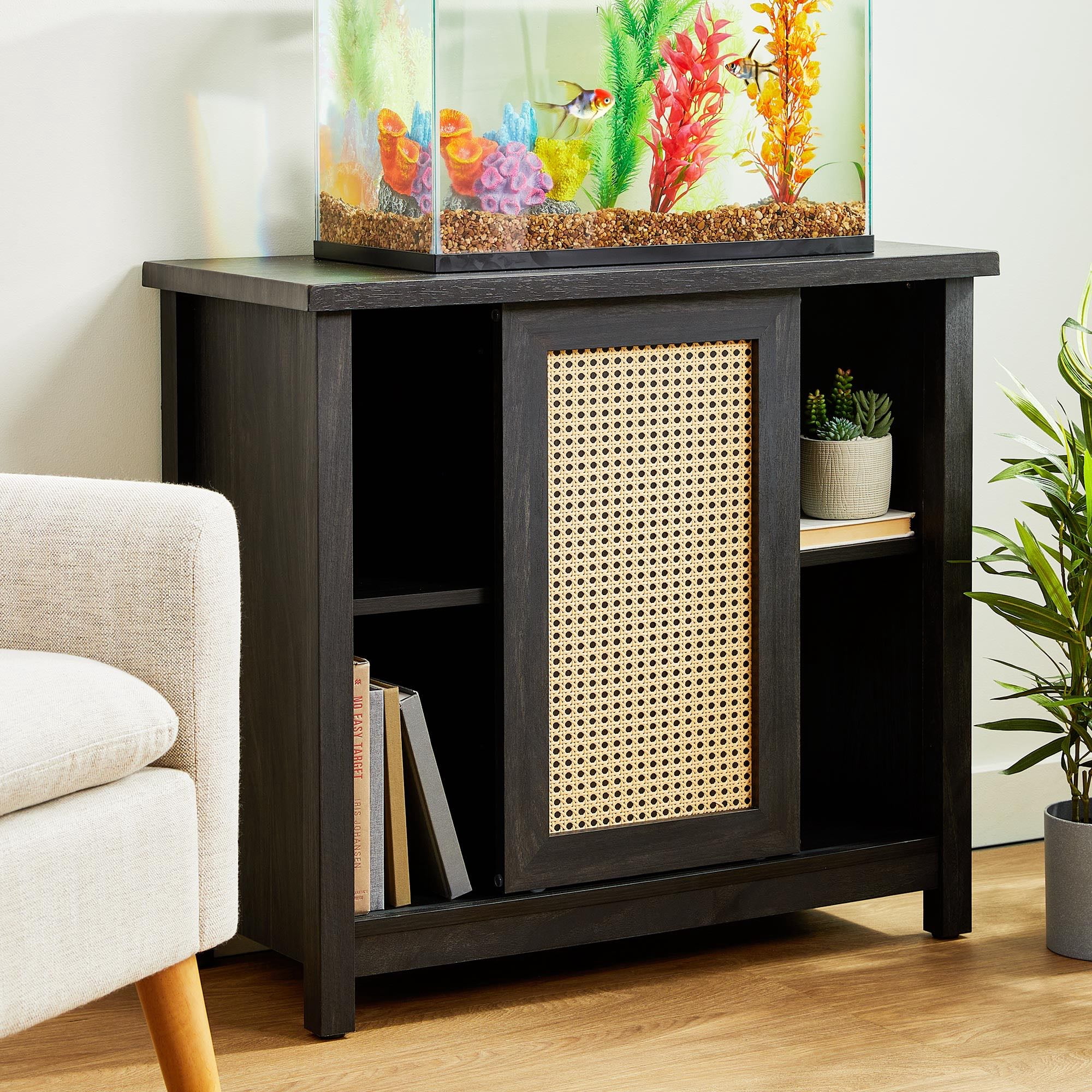 Vibrant Life Aquarium Stand, Black, 14.5"L x 31"W x 27.75"H