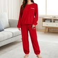 thumbnail image 7 of Women Pajama Sets Red Summer Pajamas for Women Set Women's Winter and Autumn Thickened Fleece and Coral Fleece Warm Up Set Two Piece Set for Students Suitable for Home Wear and Can Be Worn Outside., 7 of 7