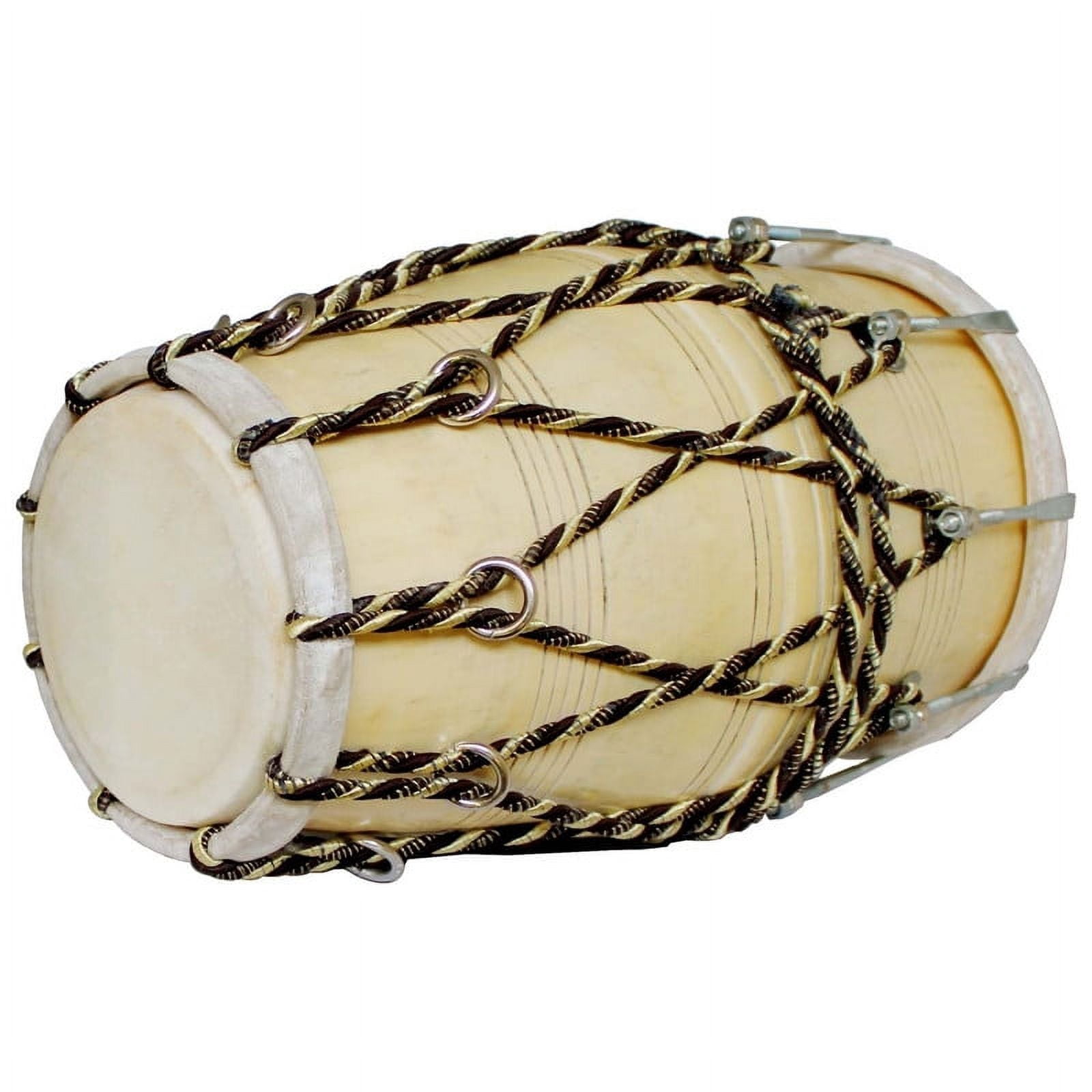 SHREYAS Handmade Wood Drum Dholak SR + Rope Amr Indian Folk Musical Instrument for any Age Group