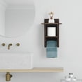 thumbnail image 3 of 2 Tier Wood Toilet Paper Holder Wall Mount Tissue Roll Storage Dispenser w/Shelf, 3 of 7
