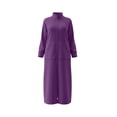 thumbnail image 6 of Jamicy Zipper Pajama Robes for Women Winter Leisure Long Sleeve Lightweight House Coats with Pockets Zip Up Bathrobe Loungewear, 6 of 6