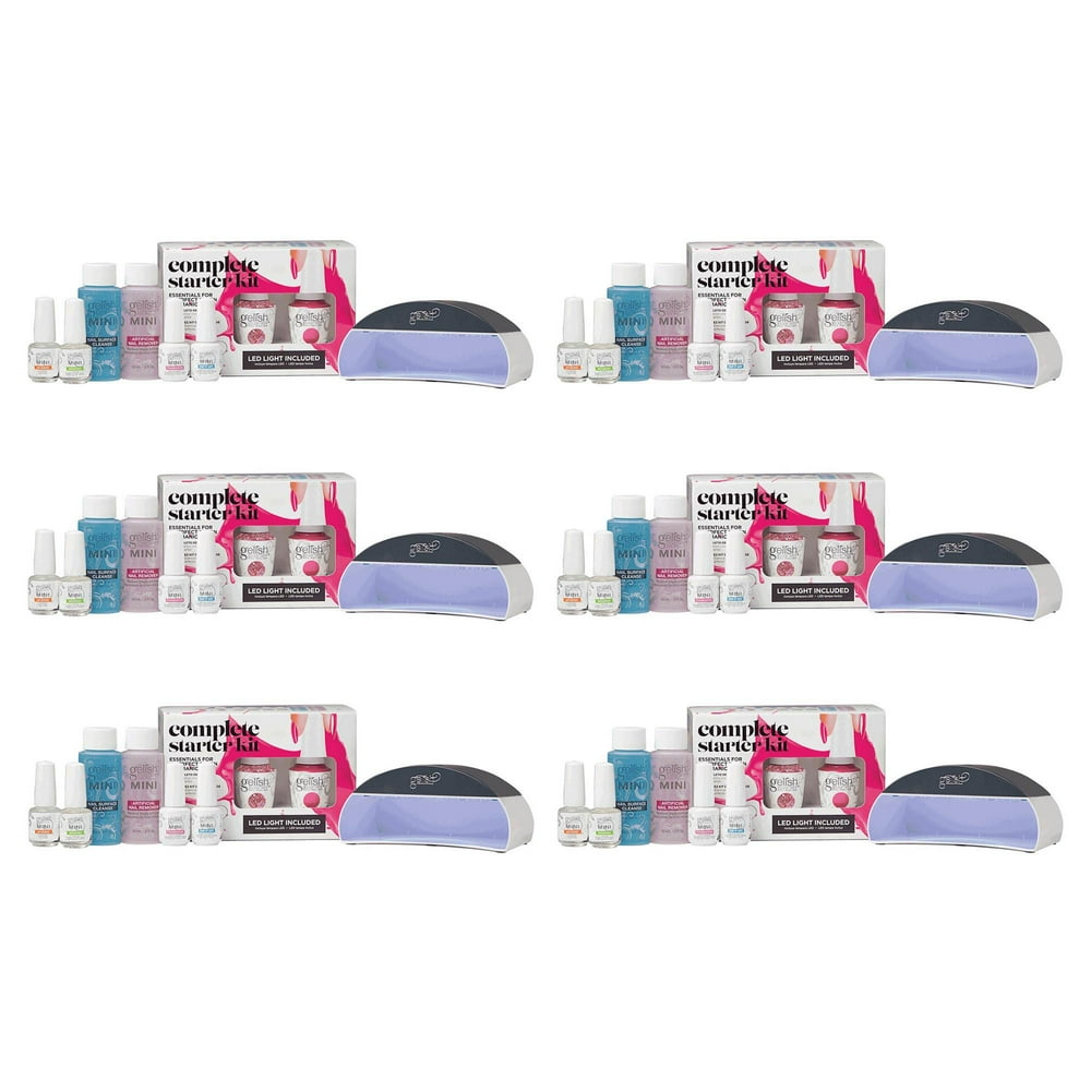 Gelish Complete Starter Mini Basix LED Gel Nail Soak Off Polish Kit Set (6 Pack) Gelish Complete Starter Mini Basix LED Gel Nail Soak Off Polish Kit Set (6 Pack)