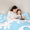 thumbnail image 4 of Homewish Initial S Letter Twin Bedding Sets 7-Piece for Kids, White Blue Bowknot Bedding Comforter Set, Cartoon Kawaii Monogrammed Reversible Sheet Sets, Lightweight Room Decor, 4 of 7