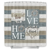 Rustic Farmhouse Shower Curtain Guest Cotton Flower Shower Curtains Country Love Home Wooden Barn Door Decor Fabric Bath Curtains Set 47X64 Incheswith Hooks