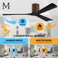 thumbnail image 6 of Matthews Fan Company IR3H-CR-BK-60 Irene 60" Polished Chrome Hugger Ceiling Fan with 3 Matte Black Blades, Remote and Wall Control, Indoor/Outdoor Damp Rated, 6 of 7