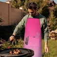 thumbnail image 4 of Pink Gradient Leopard Print Apron-Garden Aprons for Women with Pockets-Cotton Linen Waterproof Kitchen Cooking Gardening Aprons Adjustable for Kitchen,Cooking,BBQ and Salon 33x27 Inch, 4 of 7