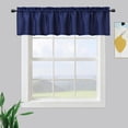 thumbnail image 4 of Waterproof Waffle Weave Window Valances, 4 Pack 60" x 15" – Blue Rod Pocket Curtains for Kitchen & Bathroom – Textured Cafe Style, Privacy & Light Filtering, Machine Washable, System Default, 4 of 7