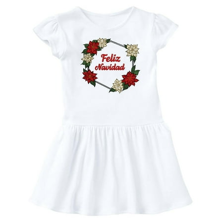 

Inktastic Feliz Navidad Poinsettia Gift Baby Girl Dress