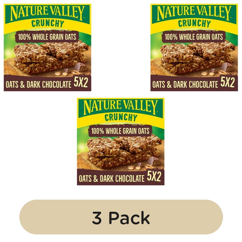 Nature Valley Crunchy Oats & Dark Chocolate Cereal Bars 5 x 42g, British Import (Pack of 3)