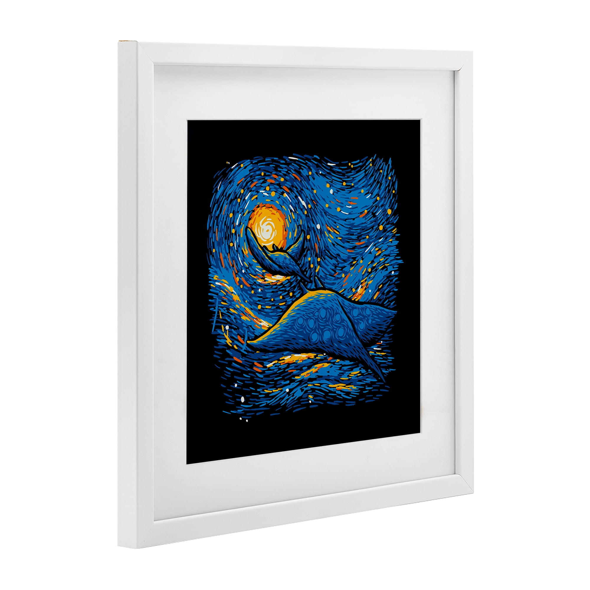 Stupell Industries Impressionist Manta Rays White Framed Print Under Glass, design by Tobe Fonseca