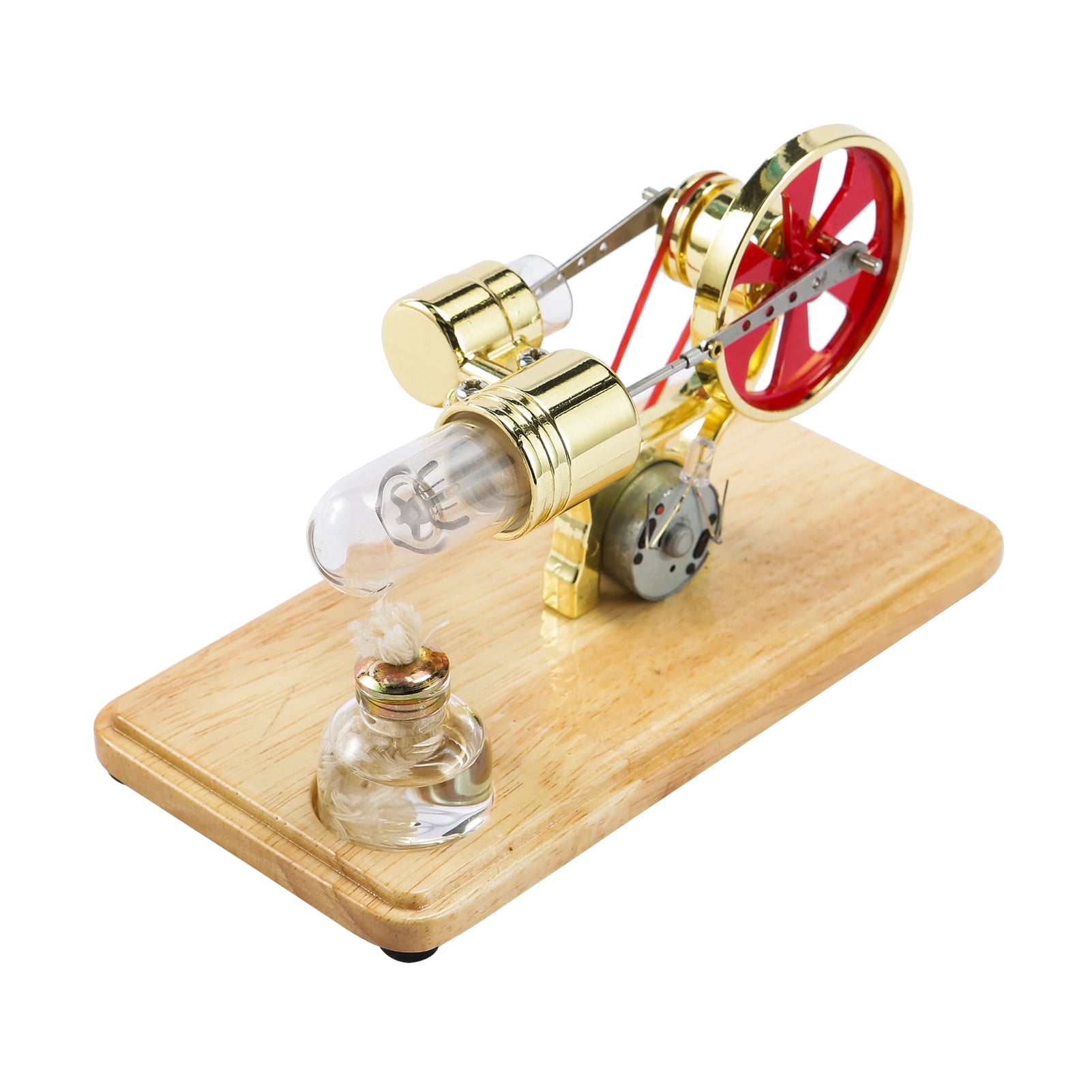 New Hot Air Stirling Engine Model Generator Motor Steam Power Toy with Ligh Kit 
