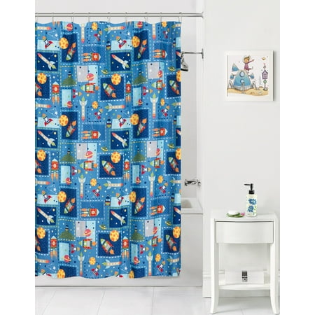 Mainstays Kids Space Coordinating Fabric Shower Curtain Com