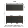 thumbnail image 3 of Cocina Integral Completa Modular Madesa Reims 180cm Negro, 3 of 9
