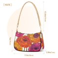 thumbnail image 3 of FORMRS Womens Shoulder Bag with Chain Strap Clutch Purse Cute Tote Handbag, Purple Hand Drawn Floral, 3 of 7