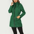thumbnail image 6 of Women'S Waterproof Rain Jacket Mid Long Zip Front Outdoor Hooded Raincoat Grass Green XL, 6 of 8
