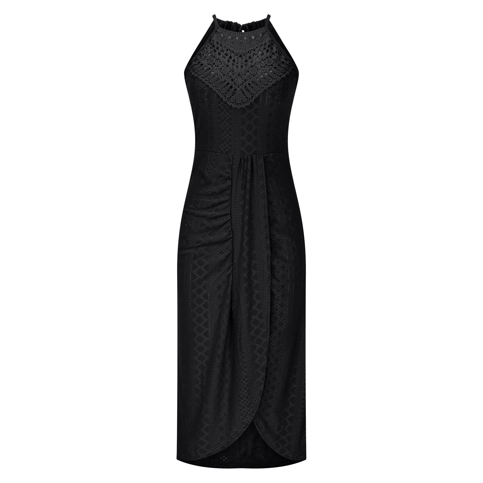 chinese dress ladies Black Midi Dress With Crochet Detail – AX Paris main image 1