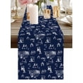 thumbnail image 6 of Burlap Table Runner 60 Inches Long, Farm Cow Chicken Navy Blue Non-Slip Kitchen Table Runners for Dining Room Everyday Use Party Table Decorations Retro Farmhouse Animal, 6 of 9