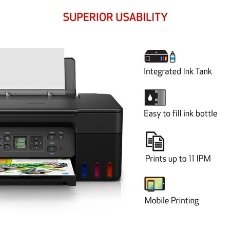 Canon - PIXMA MegaTank G3270 Wireless All-In-One SuperTank Inkjet Printer - Black