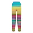 thumbnail image 4 of WXLWZYWL Women's Athletic Pants Straight Legs High Waisted Drawstring Rainbow Gradient Sweatpants Loose Lounge Workout Jogger Trouser, 4 of 5
