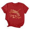 thumbnail image 4 of DPTALR T-Shirt Décontracté à Manches Courtes Imprimé Année Femmes Chemisier Tops, 4 of 6