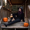 thumbnail image 6 of Halloween Witch Hat for Women Wide Foldable Knit Halloween Party Knitted Wool Hats for Cosplay Witch Costume, 6 of 6