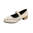 thumbnail image 6 of Eltusu Women Shoes, Pointed Toe Low Heel Fashion Strap Dress Shoes White Size 7.5, 6 of 7