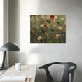 thumbnail image 4 of Nawypu  Framed Canvas Print Wall Art Lush Poppy Field Vibrant Red and Pink Floral Nature Wilderness Illustrations Rustic Zen Colorful for Living Room, Bedroom, Office - BLACK, 4 of 6