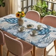 thumbnail image 3 of Blue Turtle Coastal Table Cloths for 3 Foot Rectangle Tables, Nautical Beach Sea Ocean Coral Patio Waterproof Elastic Fitted Tablecloths, Washable Rectangular Table Cover for Camping, 3 of 8