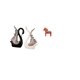 thumbnail image 5 of Escultura de cerámica con forma de cisne y estatua de animal Dalecarliano coleccionable para estantería, chimenea, entrada, cabaña, 5 of 8