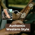 thumbnail image 5 of Sinyiin Artistic Hand Daubed Leather Steering Cover Western Plan Strengthened Grip Management Easy Arrange Global Size, 5 of 7