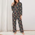 thumbnail image 2 of Pofeuu Christmas Holiday Bowling Print Womens Pajamas Set Long Sleeve Sleepwear Button Down Nightwear Soft Pj Lounge Sets Button Down Pajamas Women-X-Large, 2 of 7