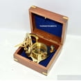 thumbnail image 4 of ANTIQUE BRASS SUNDIAL COMPASS WEST LONDON NAUTICAL ITEM WITH WOOD BOX FREE, 4 of 4