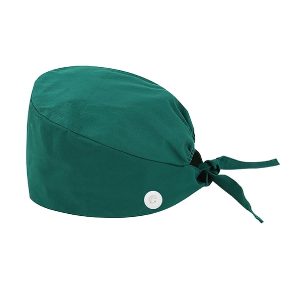 Adjustable Working Cap with Button, Working Hat Sweatband, Elastic Bandage Tie Back Hats for Women & Men, One Size